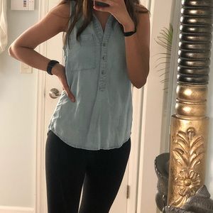 Anthropologie Light Blue Sleeveless Top